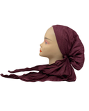HS504V Plum Heathered Adjustable Pre-Tied Bandanna with Velvet Grip