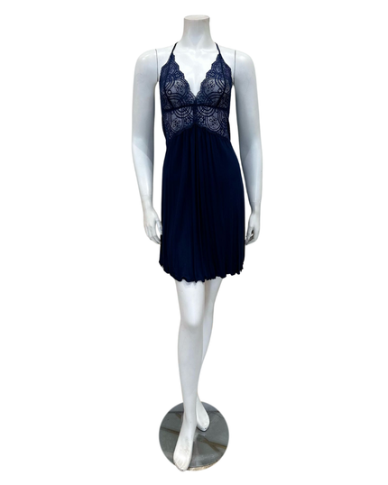 Oh! Zuza M4315 Navy Lace Sheer Chemise Myselflingerie.com