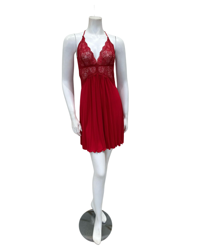 Oh! Zuza M4315 Red Lace Sheer Chemise Myselflingerie.com