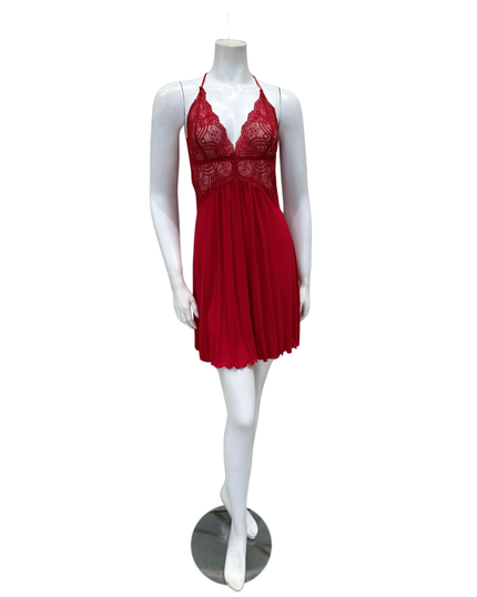 Oh! Zuza M4315 Red Lace Sheer Chemise Myselflingerie.com