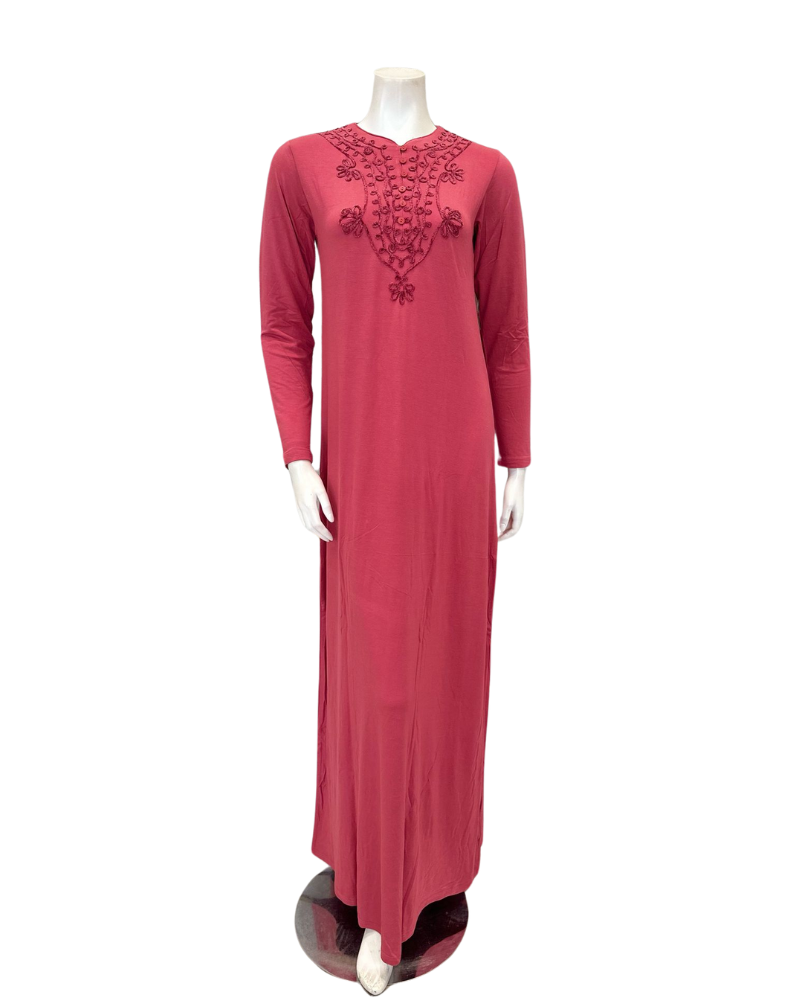 The Star Story 10-882 Royal Scroll Terra Modal Button Down Nightgown Myselflingerie.com