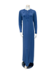 The Star Story 10-882 Royal Scroll Steel Blue Modal Button Down Nightgown Myselflingerie.com