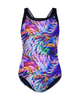Flamingo 22FL040 Multicolor Ocean Swirl Print Teen Bathing Suit Removable Cups Myselflingerie.com