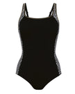 Anita Care 6280 Black Krabi Leopard Trim Panels High Neck Swimsuit Myselflingerie.com