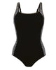 Anita Care 6280 Black Krabi Leopard Trim Panels High Neck Swimsuit Myselflingerie.com