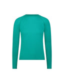 25FL804 Jade Green Mesh Crew Neck Long Sleeve Rash Guard