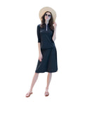 22FL800 Black Half Zip Swim Top