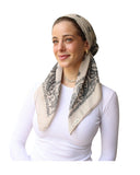 Scarf Bar Paisley Sand Classic Pre-Tied with Velvet Grip and Short Tails