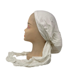 SG White Wrinkle Rayon Pre-Tied Bandanna with Small Full Grip