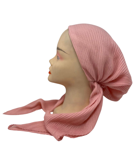 SG LN338 Pink Pleated Cotton Pre-Tied Bandanna with Small Full Grip Myselflingerie.com