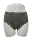 Fleur't 602 Dusty Olive Iconic Modal Lace Hi Waisted Brief Myselflingerie.com