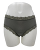 Fleur't 600 Dusty Olive Iconic Modal Lace Trim Boyshort Myselflingerie.com