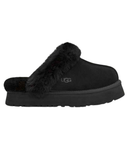 1122550 Black Disquette Slippers with Fur Trim