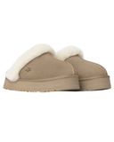1122550 Sand Disquette Slippers with Fur Trim