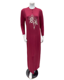 N5198 Berry Orchid 3D Modal Coverall Nursing Nightgown