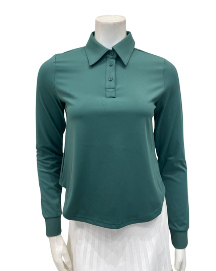 Undercover Waterwear S25-TT-G Green Tennis Long Sleeve Active Swim Top Myselflingerie.com