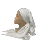 OB-HO-WH White Houndstooth Pre-Tied Open Back Bandanna with Velvet Grip