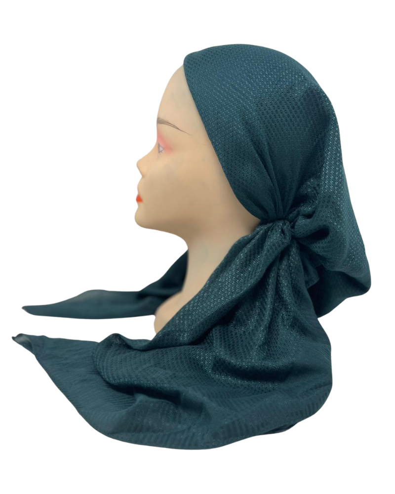 Revaz HS564T Teal Textured Adjustable Pre-Tied Bandanna with Velvet Grip Myselflingerie.com