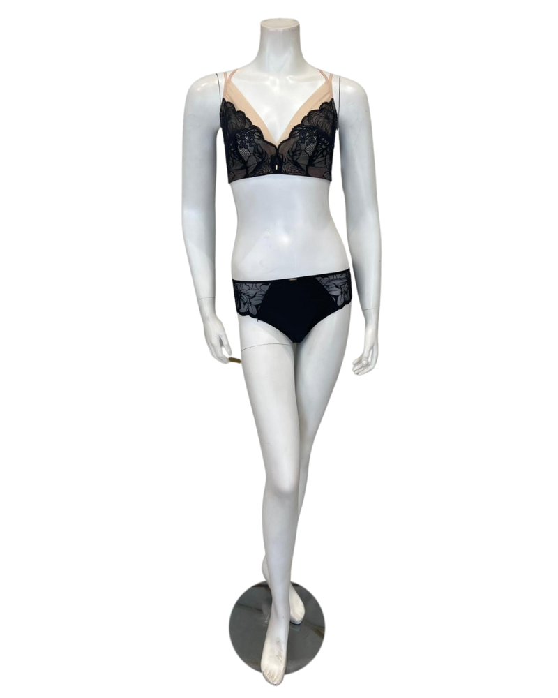 Chantelle 12N8+12M3 Midnight Flowers Bralette and Panty Set Myselflingerie.com