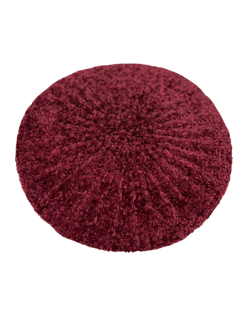Lizi Headwear RCBU Solid Burgundy Textured Lined Chenille Myselflingerie.com