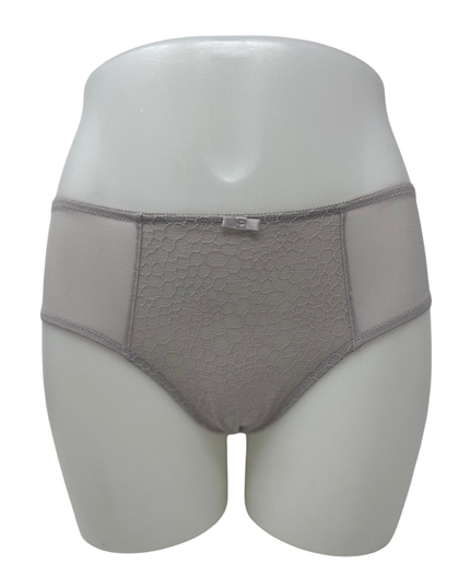You 100-218 Silver Lace Jacquard & Mesh Pearl Brief Myselflingerie.com