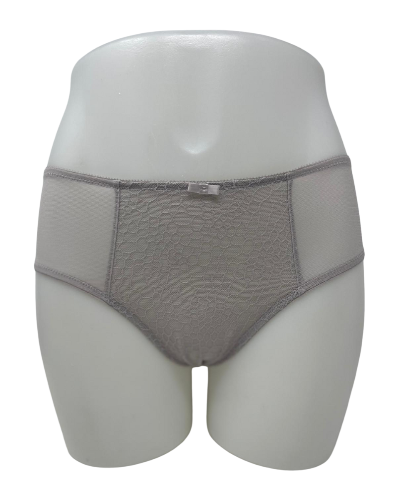 You 100-218 Silver Lace Jacquard & Mesh Pearl Brief Myselflingerie.com