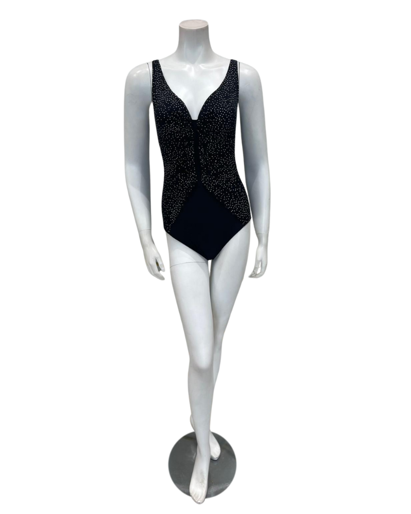 Anita 7206 Black Sabina Mini Dotted Ruched Swimsuit Myselflingerie.com