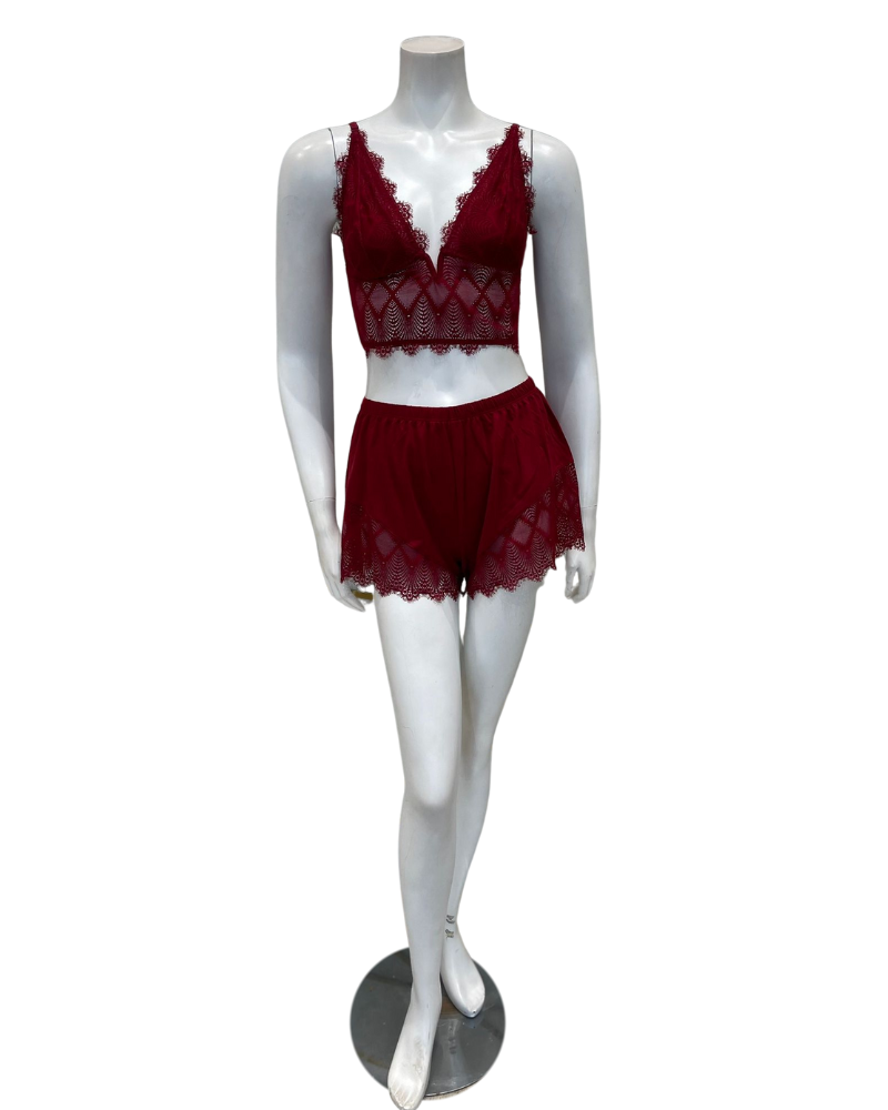 Cosabella ALLURSW9751 Allure Sindoor Red Cami & Boxer Set Myselflingerie.com