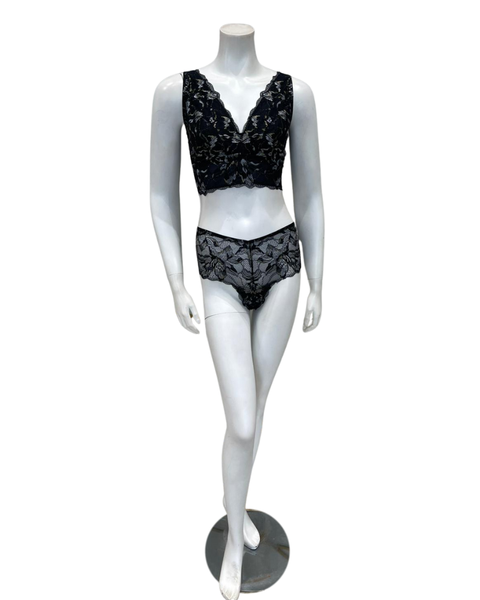 Cosabella PARAD1303 + 0771 Black/Gold Paradiso Curvy Bralette Set Myselflingerie.com