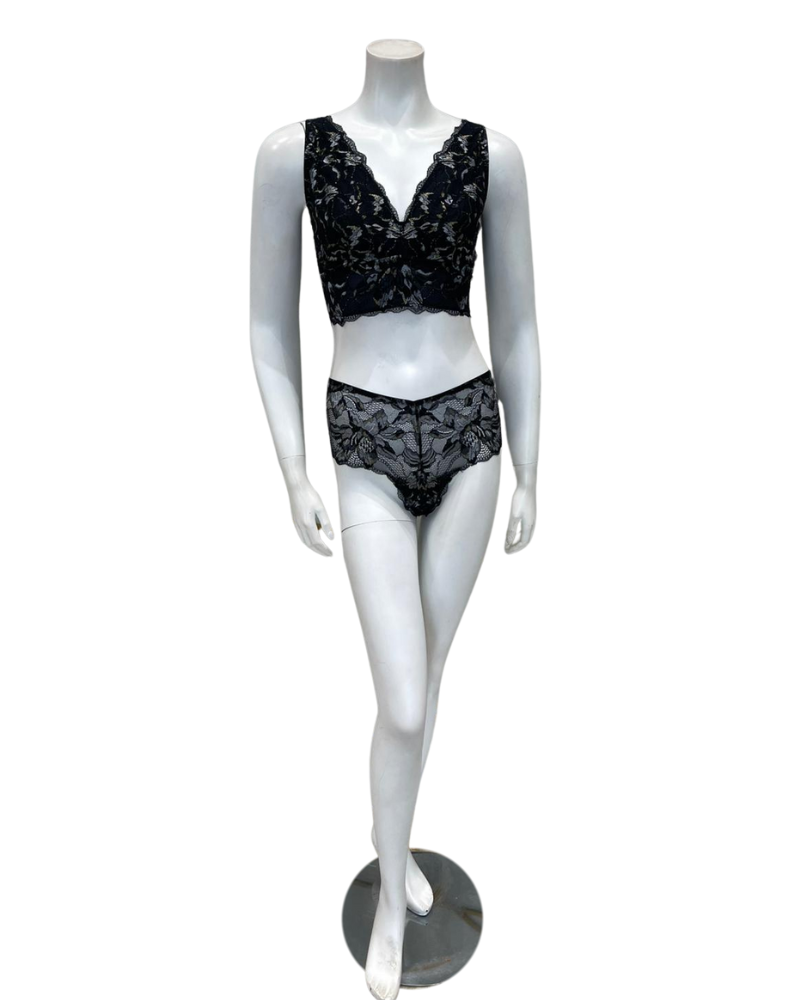 Cosabella PARAD1303 + 0771 Black/Gold Paradiso Curvy Bralette Set Myselflingerie.com