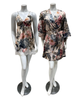 Mari M. 36370 + 36376 Printed Bloom Poly Silk Chemise & Wrap Set Myselflingerie.com