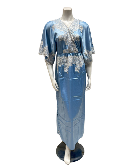 Mari M. 36218 Bleu Classic Poly Silk Kaftan Gown Myselflingerie.com