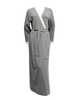 Velvet AN956GRY Grey with Double Piping Modal Wrap Morning Robe Myselflingerie.com