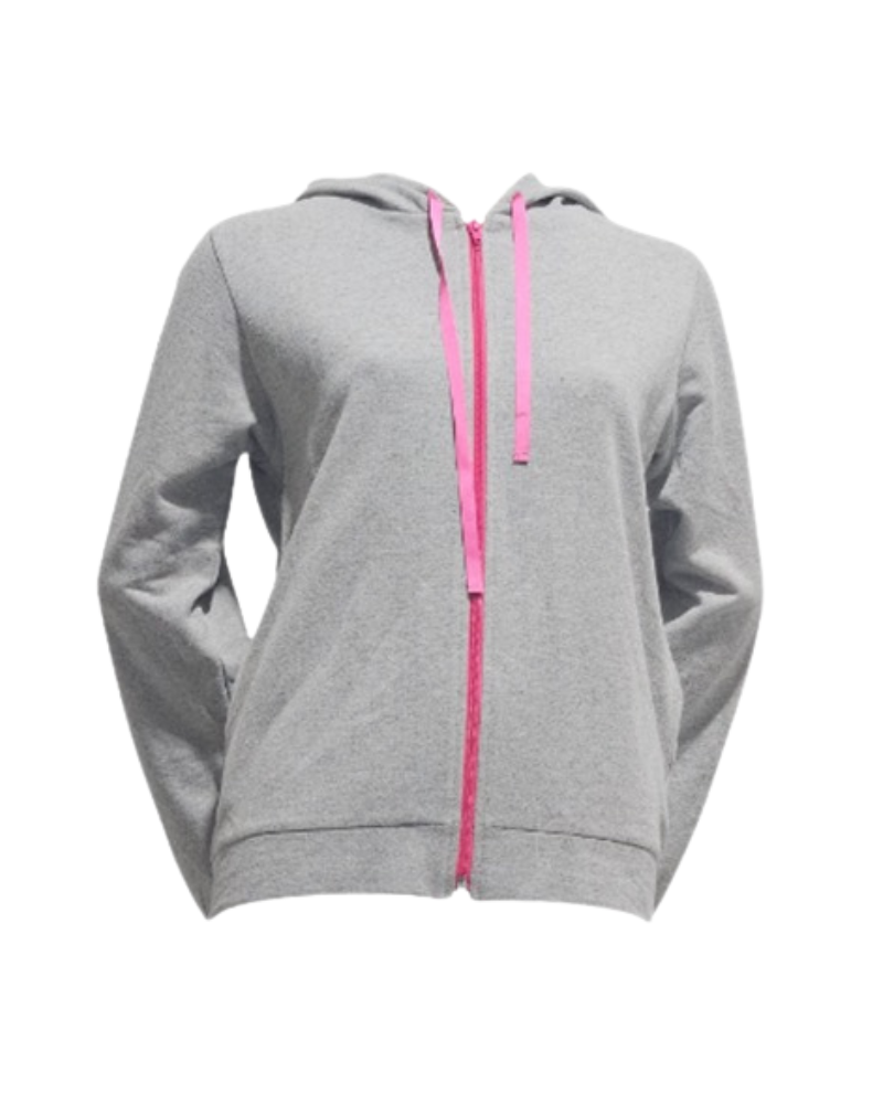 The Star Story 10-874 Flowers Embroidered Black Cotton Teen Hoodie Myselflingerie.com