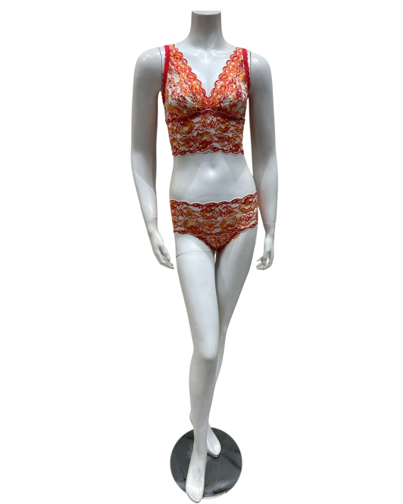 Cosabella NEVER1386+07ZL Agrumi/Moon Ivory Lace Bralette & Short Set Myselflingerie.com