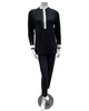 Velvet ANP857BLK Black with White Button Down Double Piping Modal Pajamas Set Myselflingerie.com