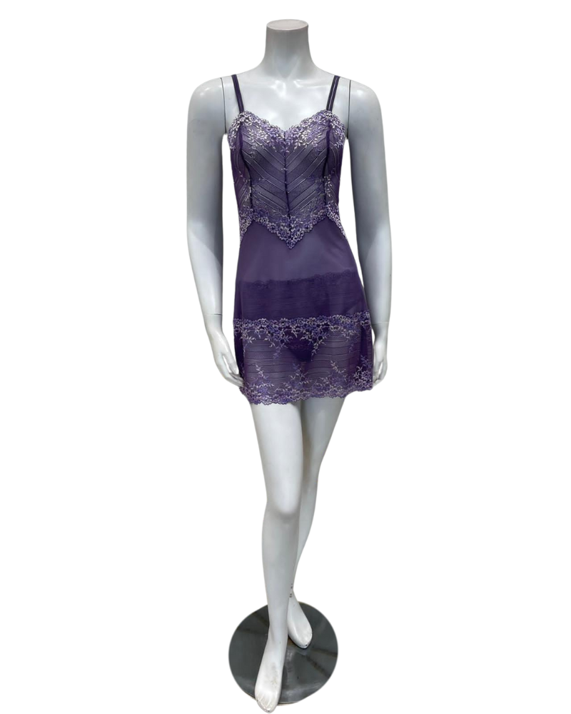 Wacoal 814191 Grape Embrace Lace Chemise Myselflingerie.com