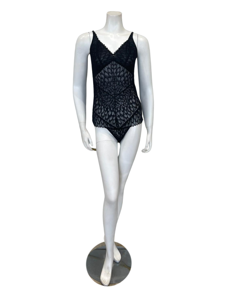 Montelle 9307 Black Lacy Bodysuit Myselflingerie.com