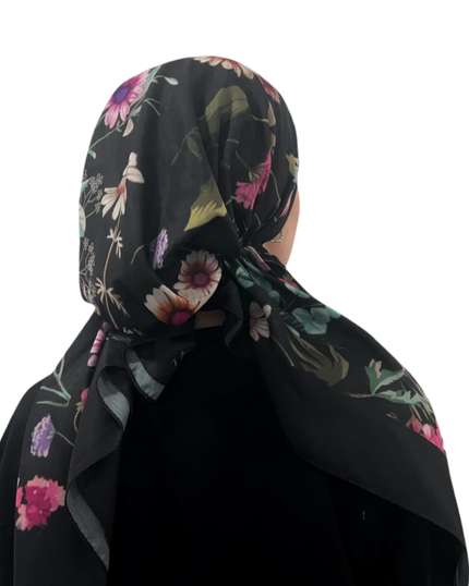 Valeri Lilac Meadow Adjustable Pre-Tied Bandanna with Full Grip Myselflingerie.com