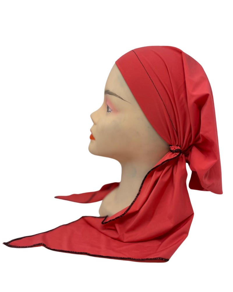 Triple Up BS Solid Coral Pre-Tied Swim Bandanna Myselflingerie.com