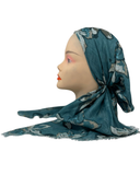 TYED Petal Burst Teal Pre-tied Bandanna with Velvet Grip