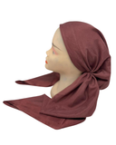 It's Younique Solid Maroon with Satin Trim Pre-Tied Bandanna with Velvet Grip