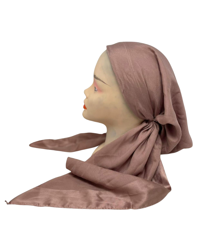 It's Younique PS-SL-ST Solid Stone with Satin Trim Pre-Tied Bandanna with Velvet Grip Myselflingerie.com