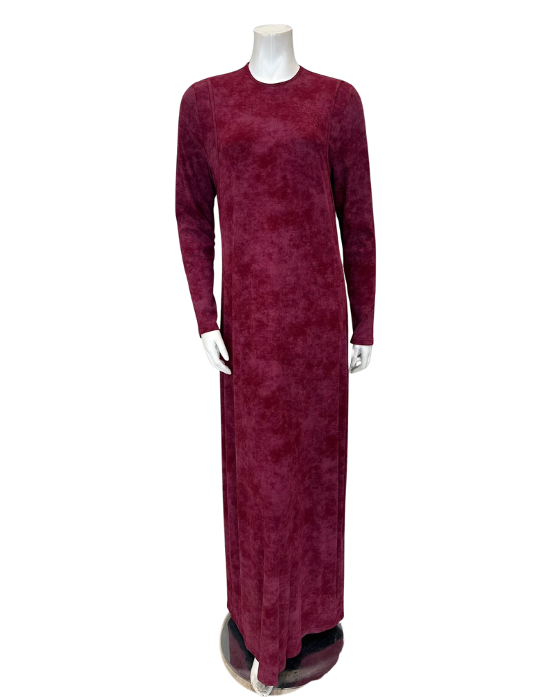 Angelice S-7413 Merlot Logo Ribbed Modal Coverall Nursing Nightgown Myselflingerie.com