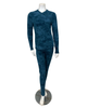 Angelice S-7143 Peacock Emblem Ribbed V Neck Modal Pajamas Set Myselflingerie.com