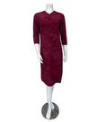 Angelice S-7144 Merlot Ribbed V Neck Snaps Modal Nightshirt Myselflingerie.com