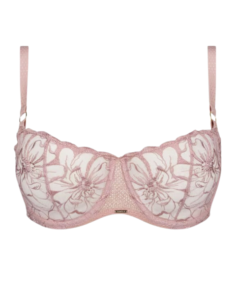 Chantelle Authentic Pink Fleurs Demi Underwire Bra Myselflingerie.com