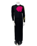 The Star Story 10-895 Black with Pink Flower Puzzle Modal Nursing Nightgown Myselflingerie.com