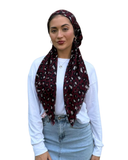TYED Maroon Leopard Adjustable Pre-tied Bandanna with Velvet Grip