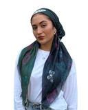 TYED Green Multi Butterfly Adjustable Pre-tied Bandanna with Velvet Grip